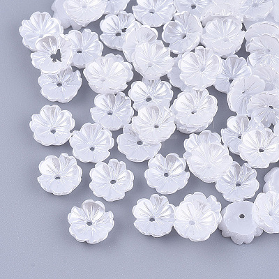 Resin Imitation Pearl Bead Caps X-RESI-T040-008A-1