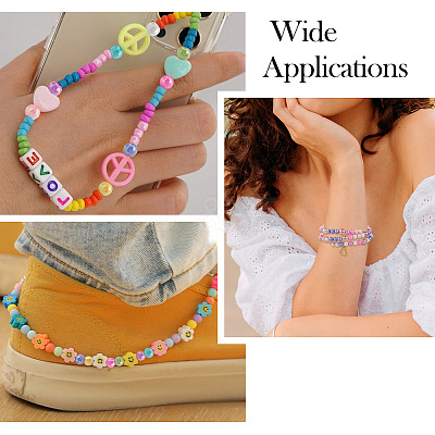800Pcs 8 Colors Opaque Acrylic Beads MACR-PJ0001-05-1