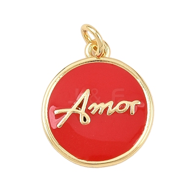 Brass Enamel Pendants KK-L251-02G-B-1