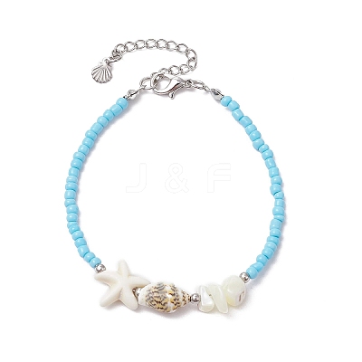 Glass Seed Beaded Bracelets BJEW-JB11703-1
