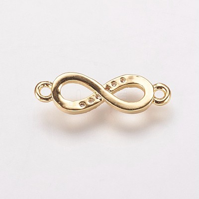 Brass Cubic Zirconia Links KK-P134-57G-1