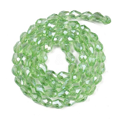 Transparent Electroplate Glass Beads Strands EGLA-N013-T6mm-B13-1