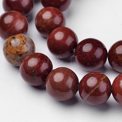 Natural Red Jasper Beads Strands G-D809-15-8mm-1