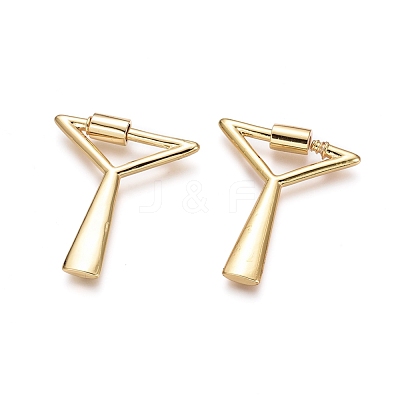 Brass Screw Carabiner Lock Charms KK-I663-01G-T-1