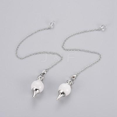 Natural Crystal Sphere Dowsing Pendulums X-BJEW-E292-A10-1