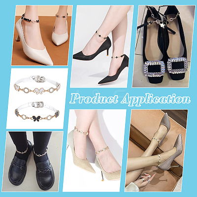 2 Bags 2 Colors Zinc Alloy Enamel & Resin & Crystal Rhinestone Shoe Laces FIND-PH0028-03-1