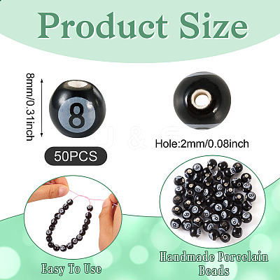 50Pcs Handmade Porcelain Beads PORC-TA0001-07-1