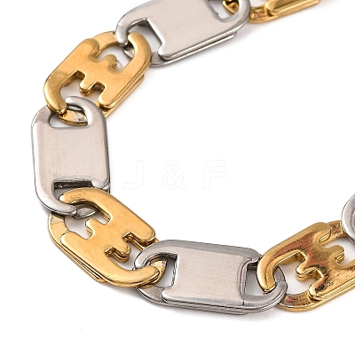 201 Stainless Steel Mariner Link Chain Bracelets BJEW-B078-58GP-1