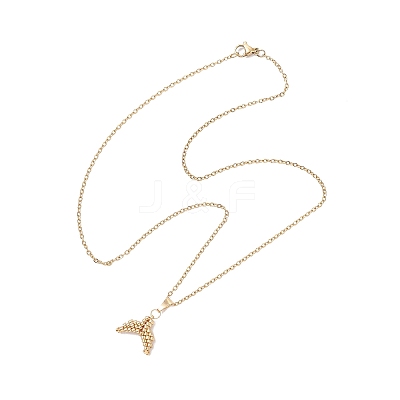 MIYUKI Delica Beads Beaded Mermaid Tail Pendant 304 Stainless Steel Cable Chain Necklaces for Women NJEW-MZ00130-01-1