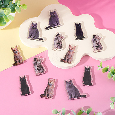 12Pcs 4 Styles Printed Acrylic Pendants OACR-TA0004-14A-1