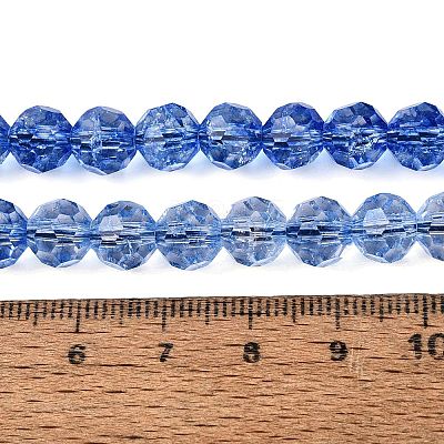 Crackle Transparent Glass Beads Strands GLAA-N068-06A-02-1