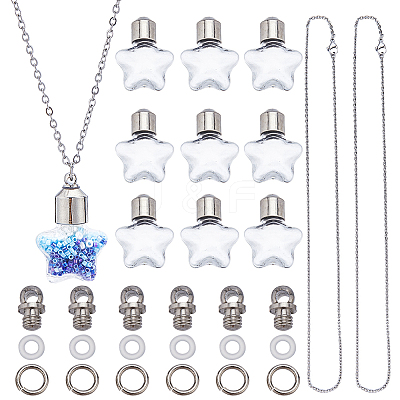 DIY Wish Bottle Necklace Making Kit GLAA-SC0001-85B-1