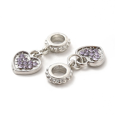 Rack Plating Alloy Rhinestone European Dangle Charms PALLOY-P289-14P-01-1