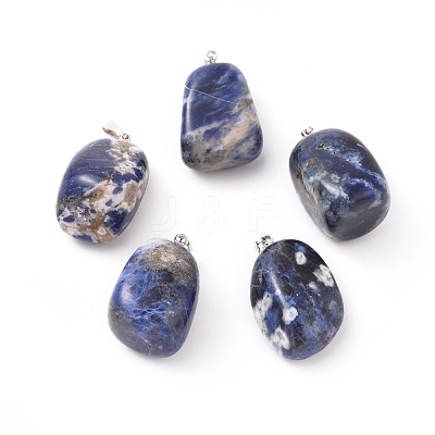 Natural Sodalite Pendants X-G-k302-B12-1