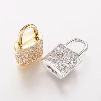 Brass Micro Pave Cubic Zirconia Pendants ZIRC-K060-08-1