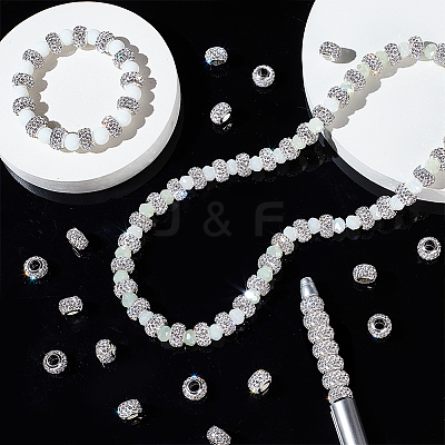 100Pcs Polymer Clay Rhinestone European Beads RB-PH0001-54A-1