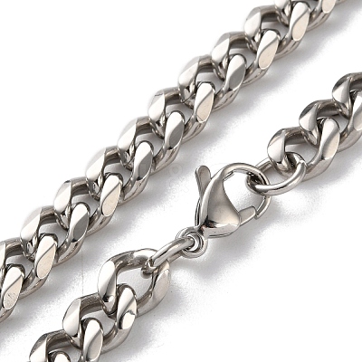 304 Stainless Steel Cuban Link Chain Necklaces for Men NJEW-B117-01G-P-1