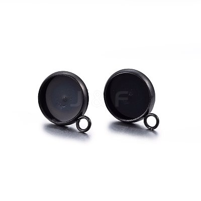 304 Stainless Steel Stud Earring Settings LS-STAS-H467-08B-16mm-1