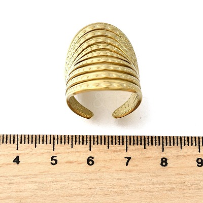 304 Stainless Steel Adjustable Cuff Rings for Women RJEW-B123-01G-03-1