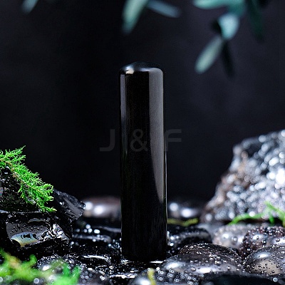 Natural Obsidian Column Display Decorations PW-WG55221-03-1