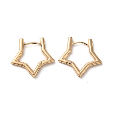 Brass Hoop Earrings EJEW-C073-11KCG-1