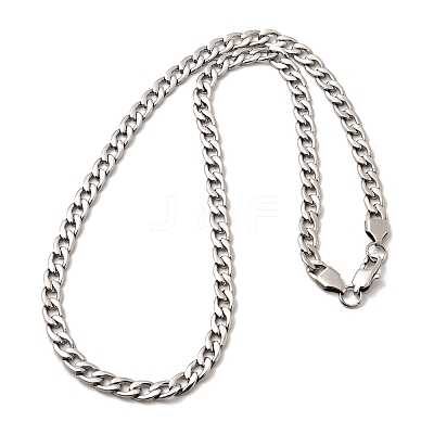 6MM 304 Stainless Steel Cuban Link Chain Necklaces for Women Men NJEW-B134-01C-P-1