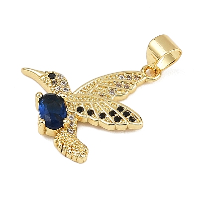 Brass Micro Pave Cubic Zirconia Pendants KK-S526-16G-1