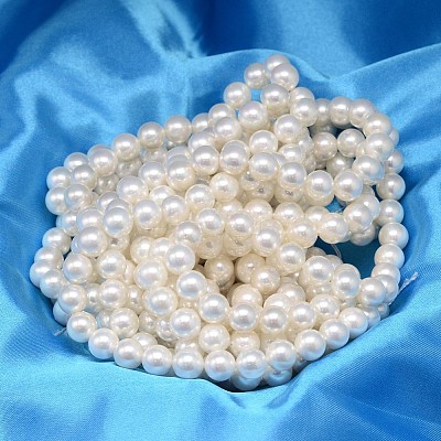 AB Color Plated Shell Pearl Round Bead Strands BSHE-L011-6mm-C001-1