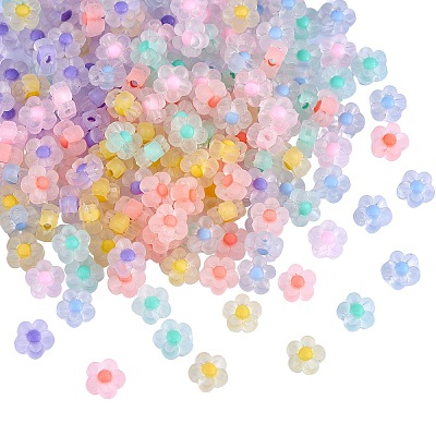 210Pcs 6 Colors Transparent Acrylic Beads TACR-SZ0001-18-1