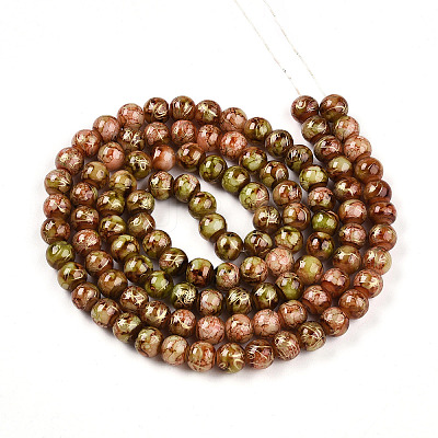Baking Paint Glass Beads Strands DGLA-N003-8mm-B11-1