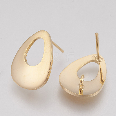 Brass Stud Earring Findings X-KK-Q750-038G-1