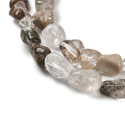 Natural Green Lodolite Quartz Beads Strands G-P497-01E-05-1