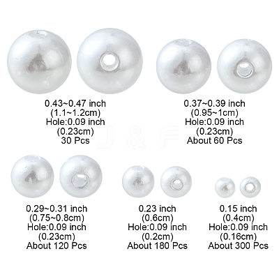 5 Style ABS Plastic Imitation Pearl Beads KY-FS0001-05-1