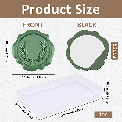 50Pcs Adhesive Wax Seal Stickers DIY-CA0006-16K-1