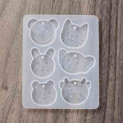 Rabbit/Dragon/Cat Pendant DIY Silhouette Silicone Mold X1-DIY-K073-09B-1