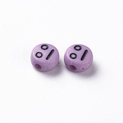 Opaque Medium Purple Acrylic Beads X-MACR-N008-42-C06-1