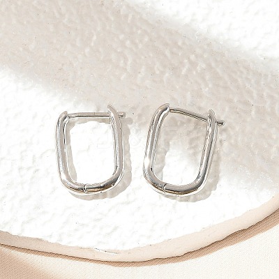 Brass Huggie Hoop Earrings LS-EJEW-P189-01P-1
