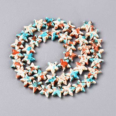 Spray Painted Synthetic Turquoise Beads Strands UNKW-T001-11I-1
