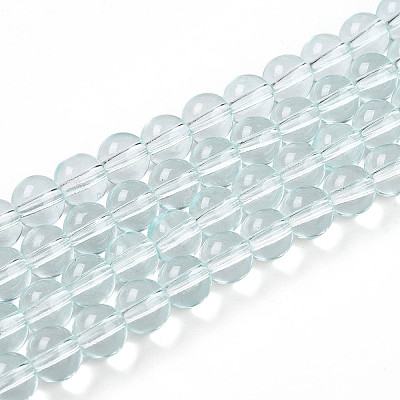 Baking Paint Transparent Glass Beads Strands DGLA-N006-8mm-07-1