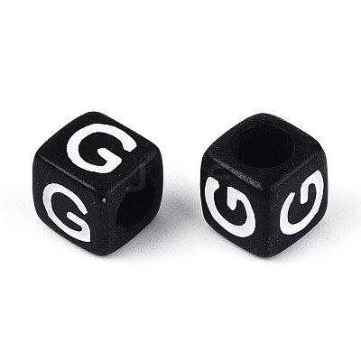 Initial Acrylic Horizontal Hole Beads OACR-ZX006-35G-1