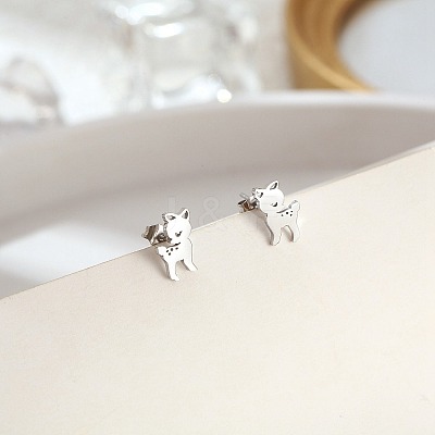 Non-Tarnish 304 Stainless Steel Stud Earrings for Women DL2638-2-1