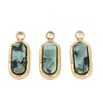 Natural African Turquoise(Jasper) Rectangle Charms STAS-I325-141B-G-1