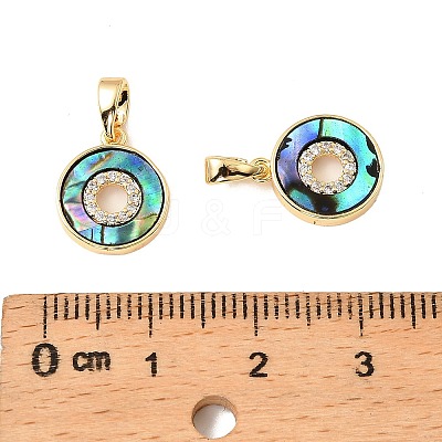 Brass Micro Pave Clear Cubic Zirconia Charms KK-G538-08G-1