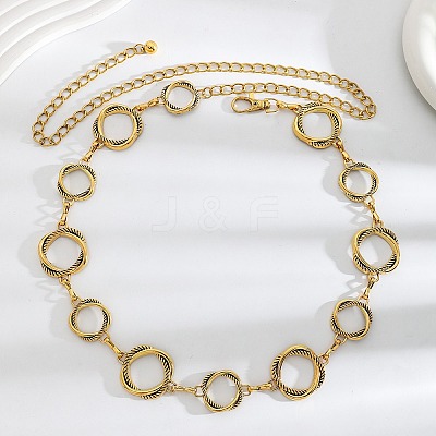 Alloy Ring Link Chain Waist Belly Chains for Women FS-WGE04C8-04-1