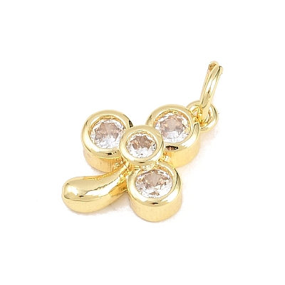 Brass Micro Pave Clear Cubic Zirconia Pendants LS-KK-H273-38G-02-1