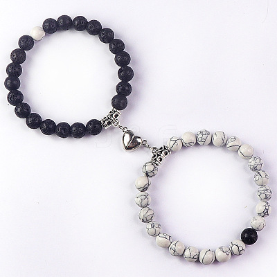 8mm Round Gemstone Beaded Bracelets GW1504-16-1