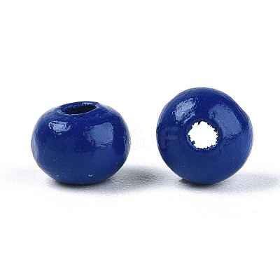 Spray Painted Round Natural Schima Wood Beads WOOD-A018-6mm-17-1