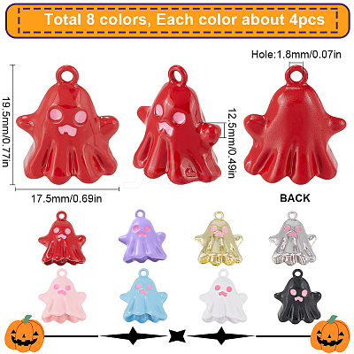 32Pcs 8 Styles Rack Plating & Spray Painted Alloy Enamel Pendants FIND-SC0010-20-1