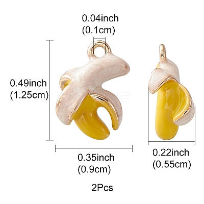 2Pcs Brass Enamel Charms KK-YW0001-72-1