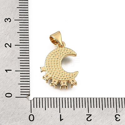 Brass Micro Pave Clear Cubic Zirconia Pendants CU-CBAF50C-03A-G-1